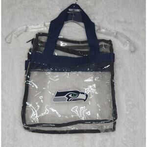 Seattle Seahawks clear zip up tote bag 11in Wide
12in Tall 6in deep